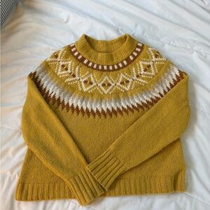 American Eagle Outfitters Mustard Fair Isle Sweater